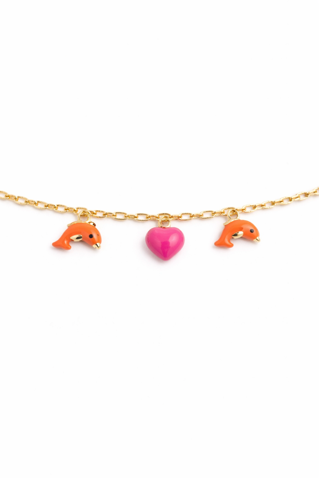 Dolphin & Heart Charm Bracelet