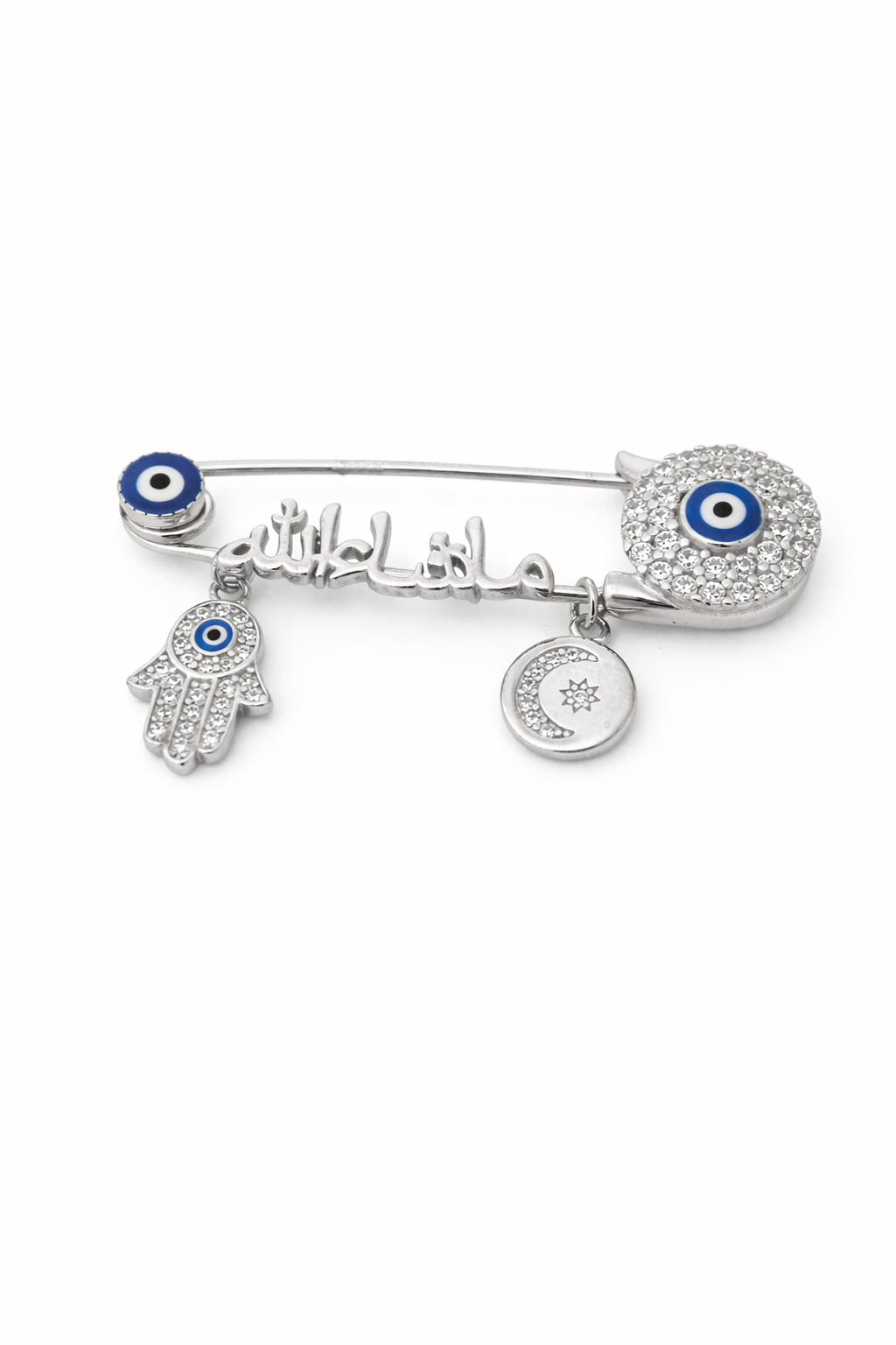 Evil Eye Multi Charm Statement Pin