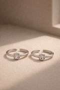 Floral Toe Ring Silver