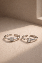 Floral Toe Ring Silver