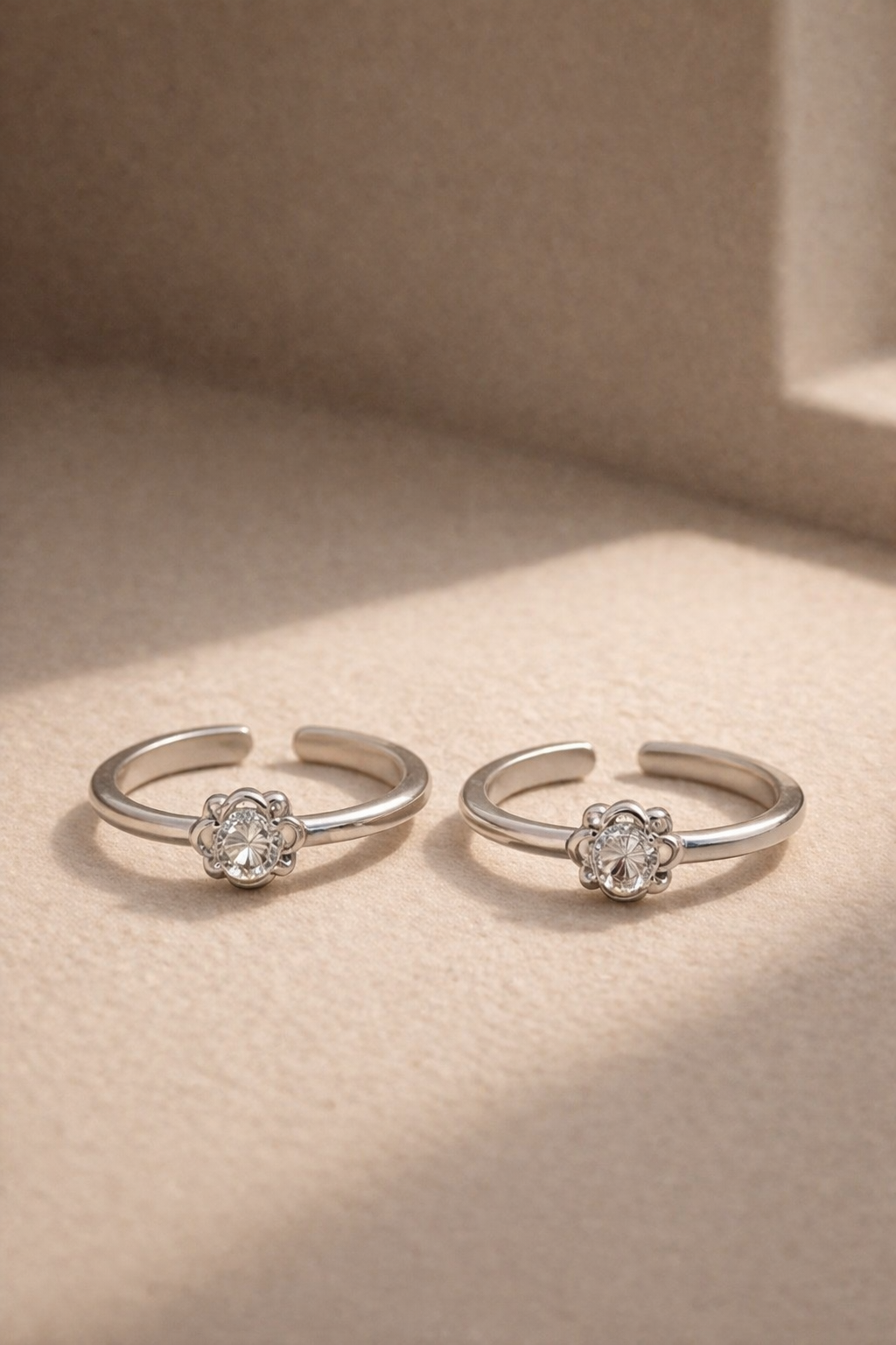 Floral Toe Ring Silver