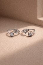 Heart Whisper Toe Ring Silver
