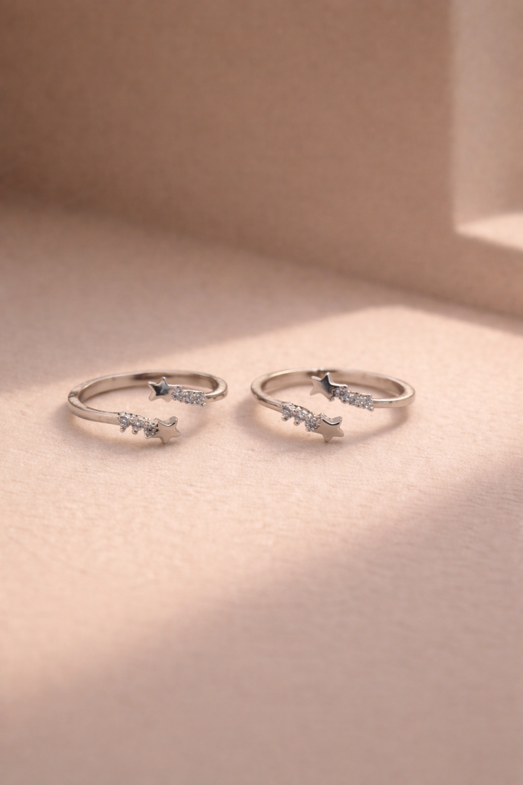 Shooting Star Trail Toe Ring Silver
