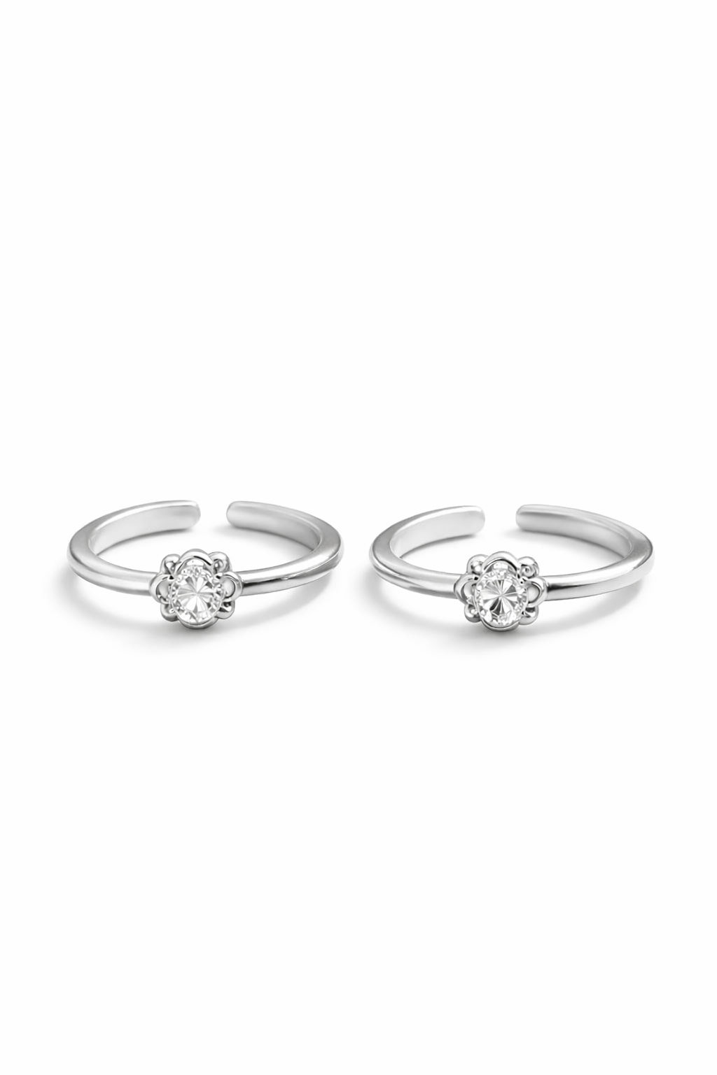 Floral Toe Ring Silver