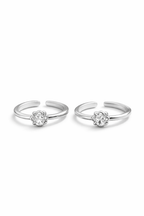 Floral Toe Ring Silver