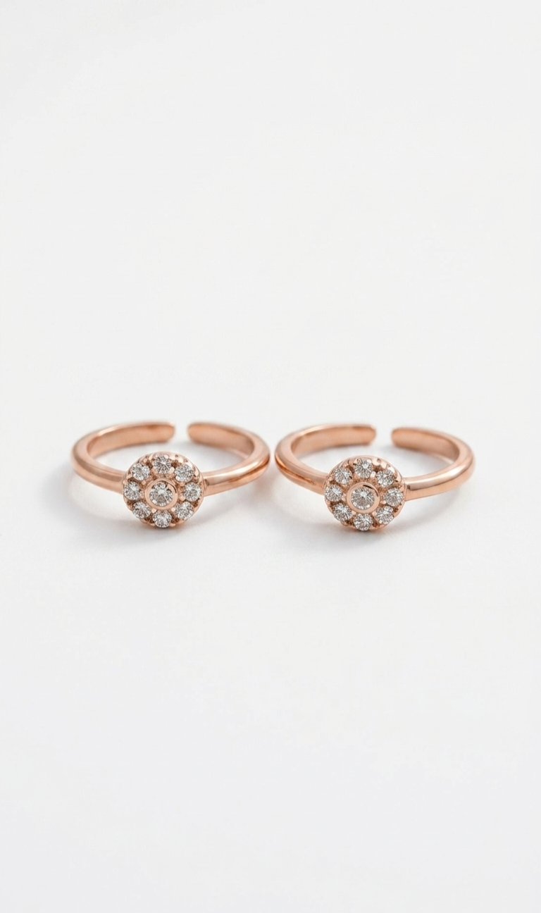 Circular Halo Toe Ring
