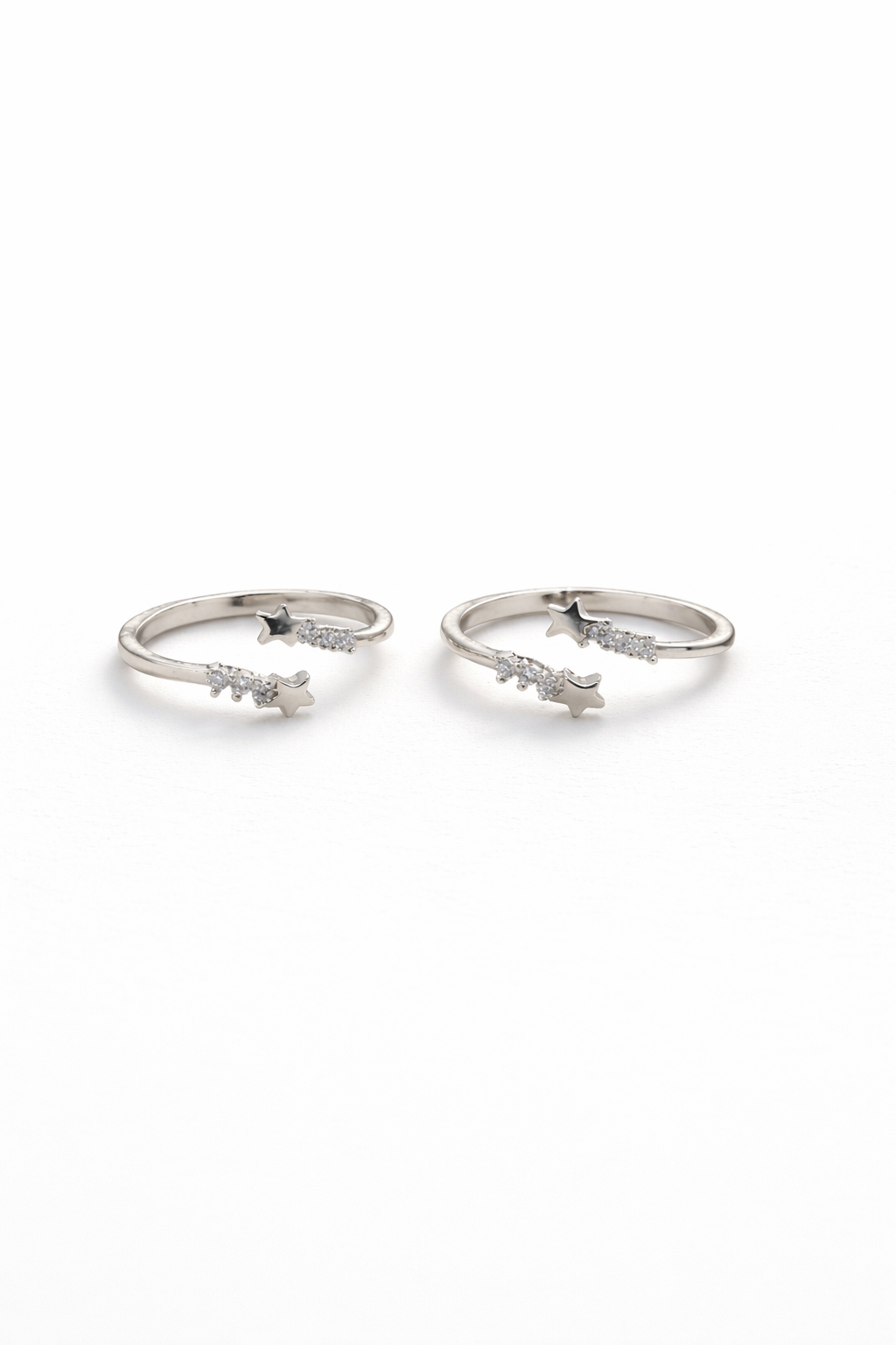 Shooting Star Trail Toe Ring Silver