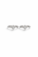 Marquise Cluster Toe Ring Silver