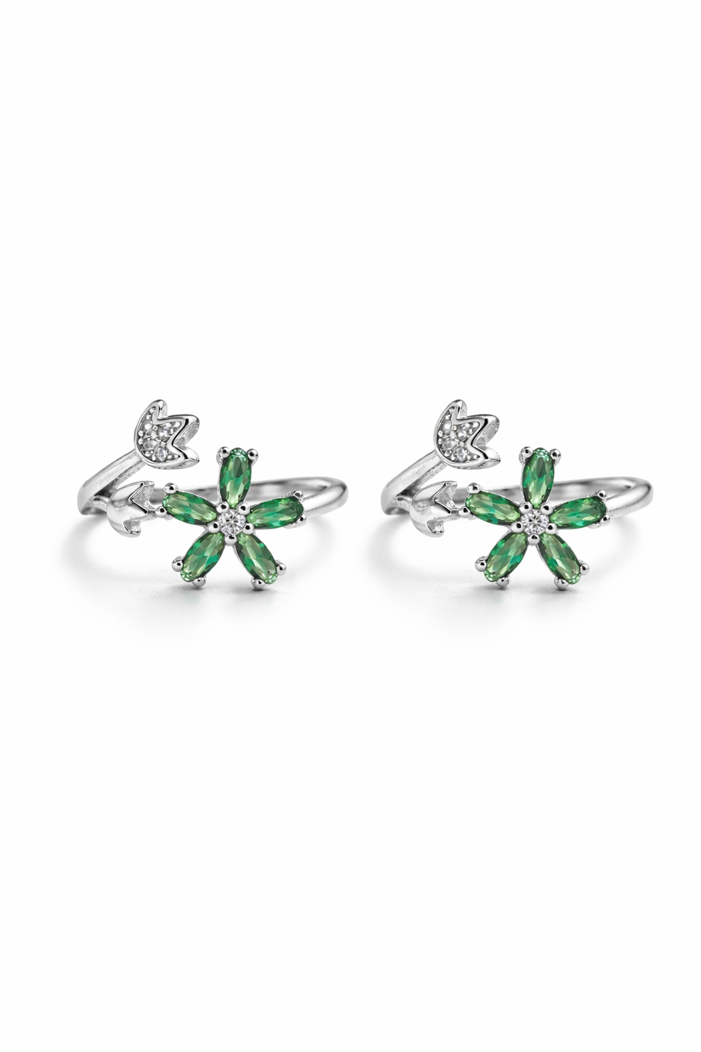 Bloom Floral Toe Ring Silver