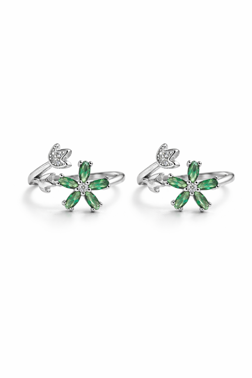 Bloom Floral Toe Ring Silver