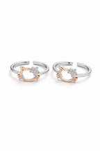Kitty Charm Toe Ring Silver