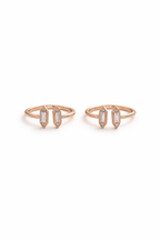 Geometric Twin Bar Toe Ring Gold