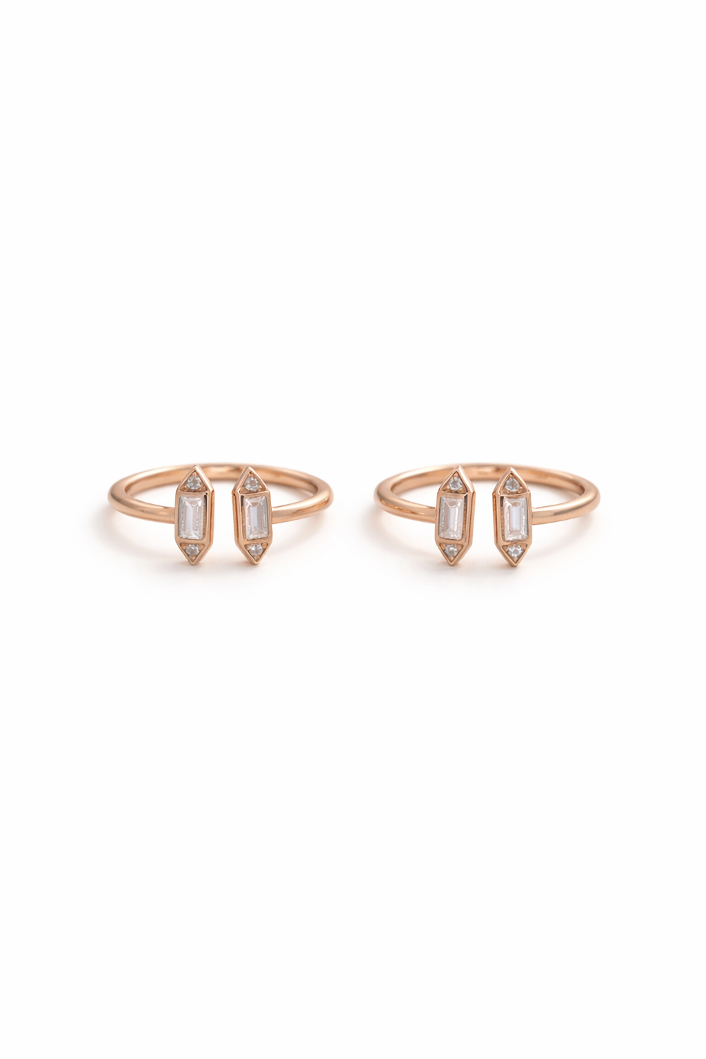 Geometric Twin Bar Toe Ring Gold