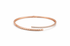 Dual Texture CZ Open Bangle