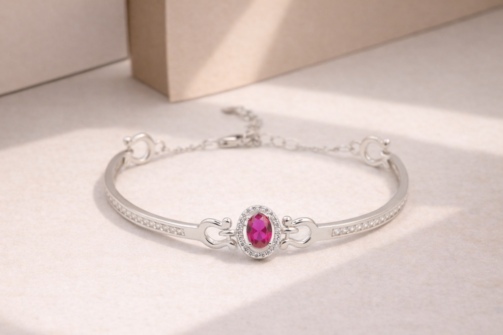 Oval Ruby Center Bracelet