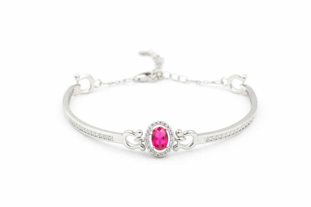 Oval Ruby Center Bracelet
