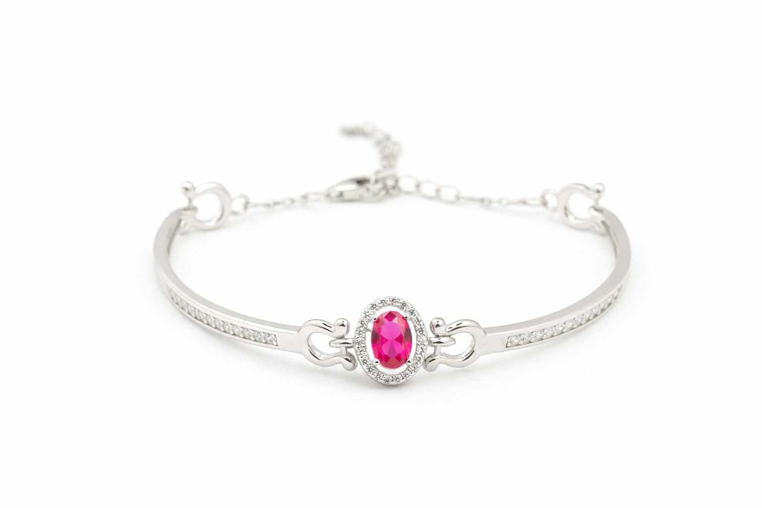 Oval Ruby Center Bracelet