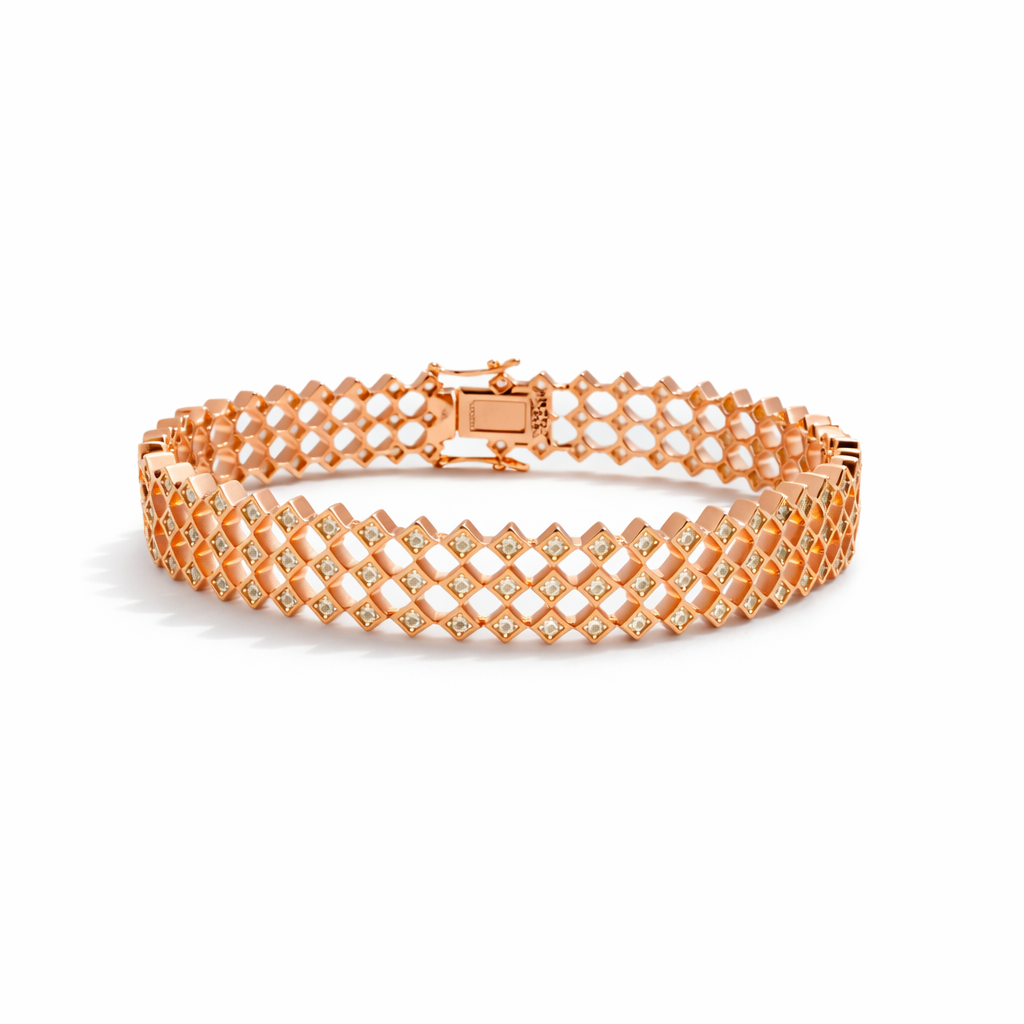 Mesh Pattern CZ Bracelet
