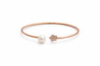 Floral Pearl Open Bangle