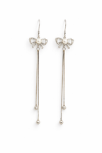 Bow Pearl Tassel Earrings