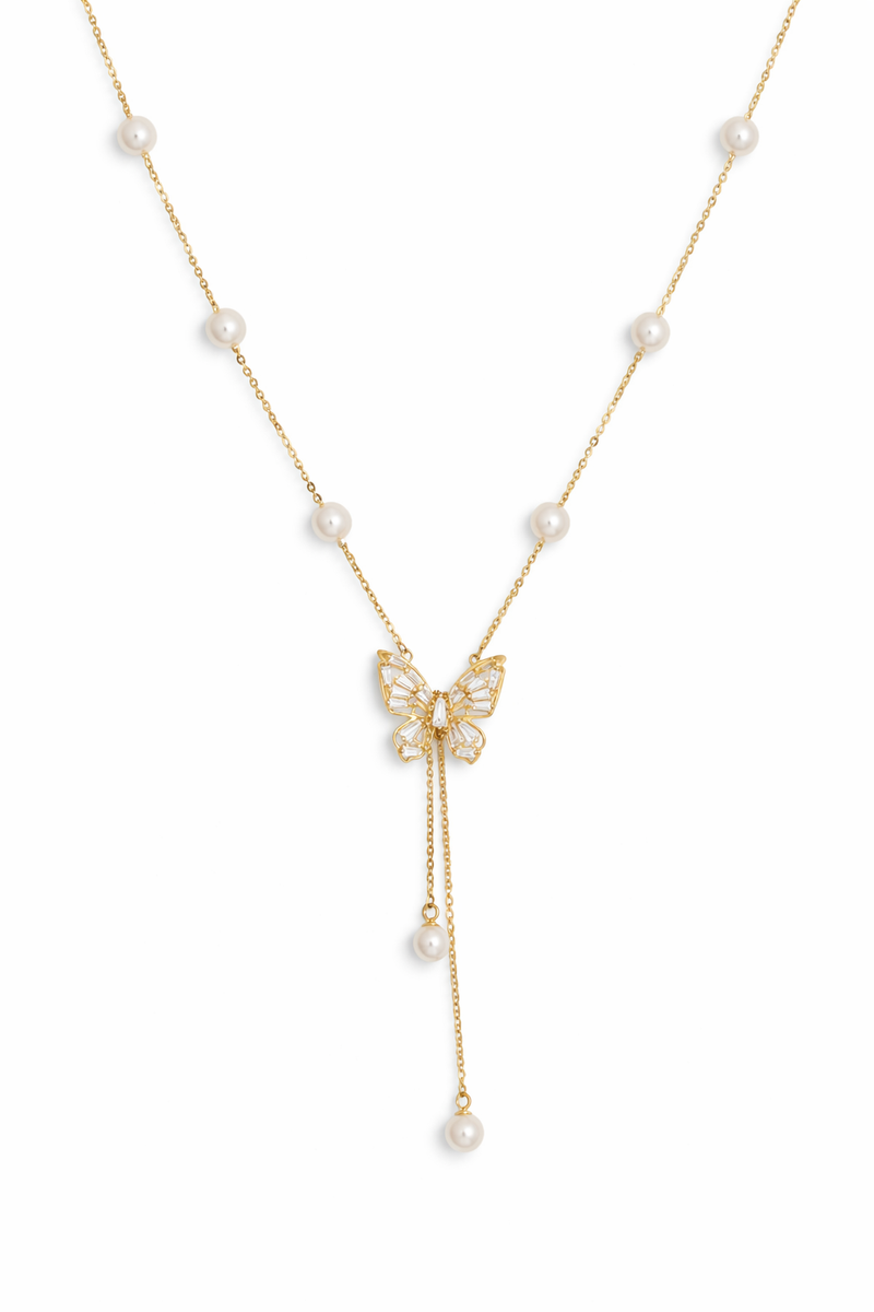 Butterfly Pearl Necklace