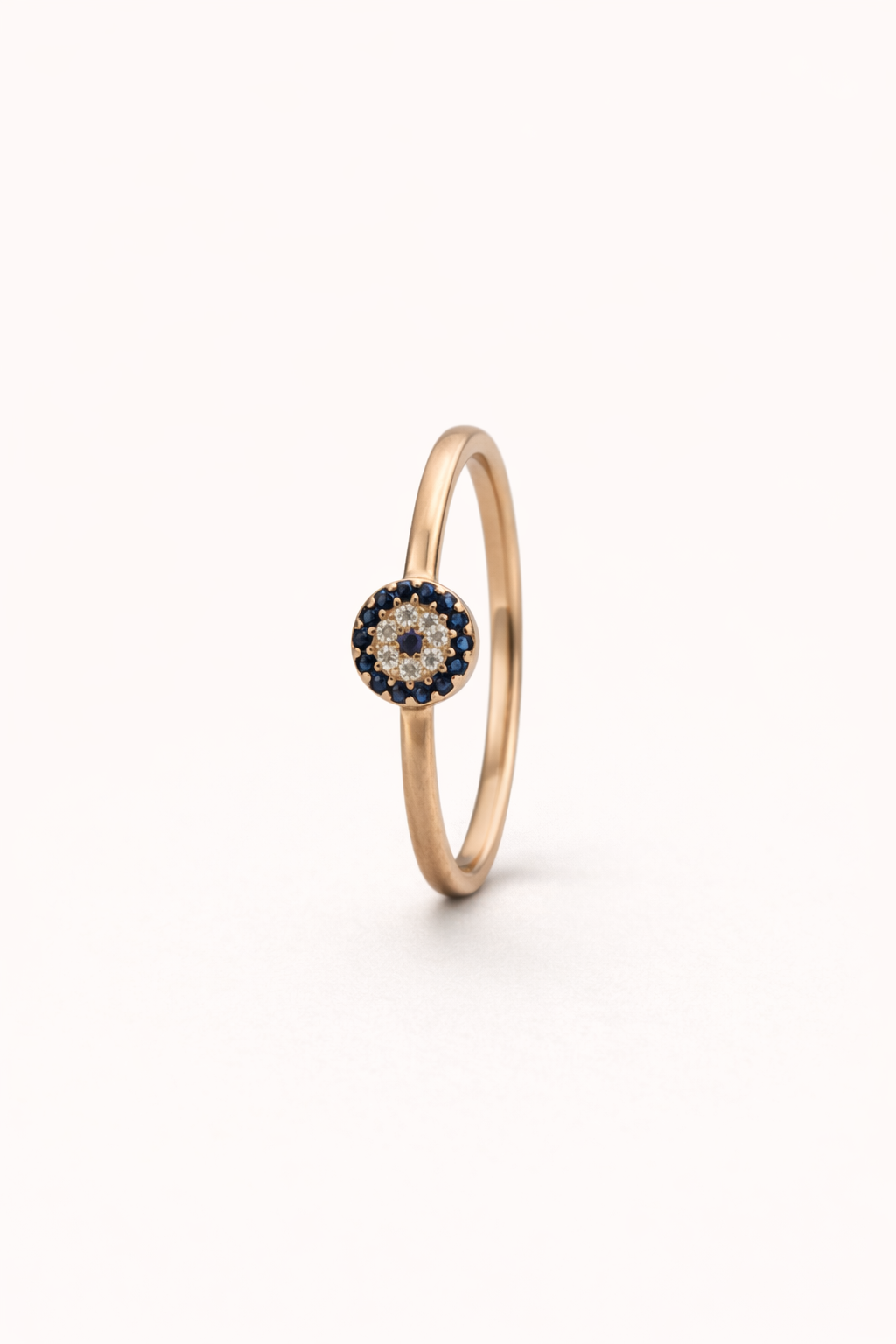 Evil Eye Sapphire Halo Ring