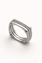 Modern Crystal Bar Statement Ring