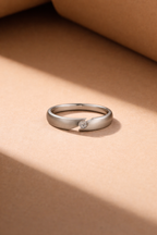 Minimal Twist Solitaire Sterling Silver Ring