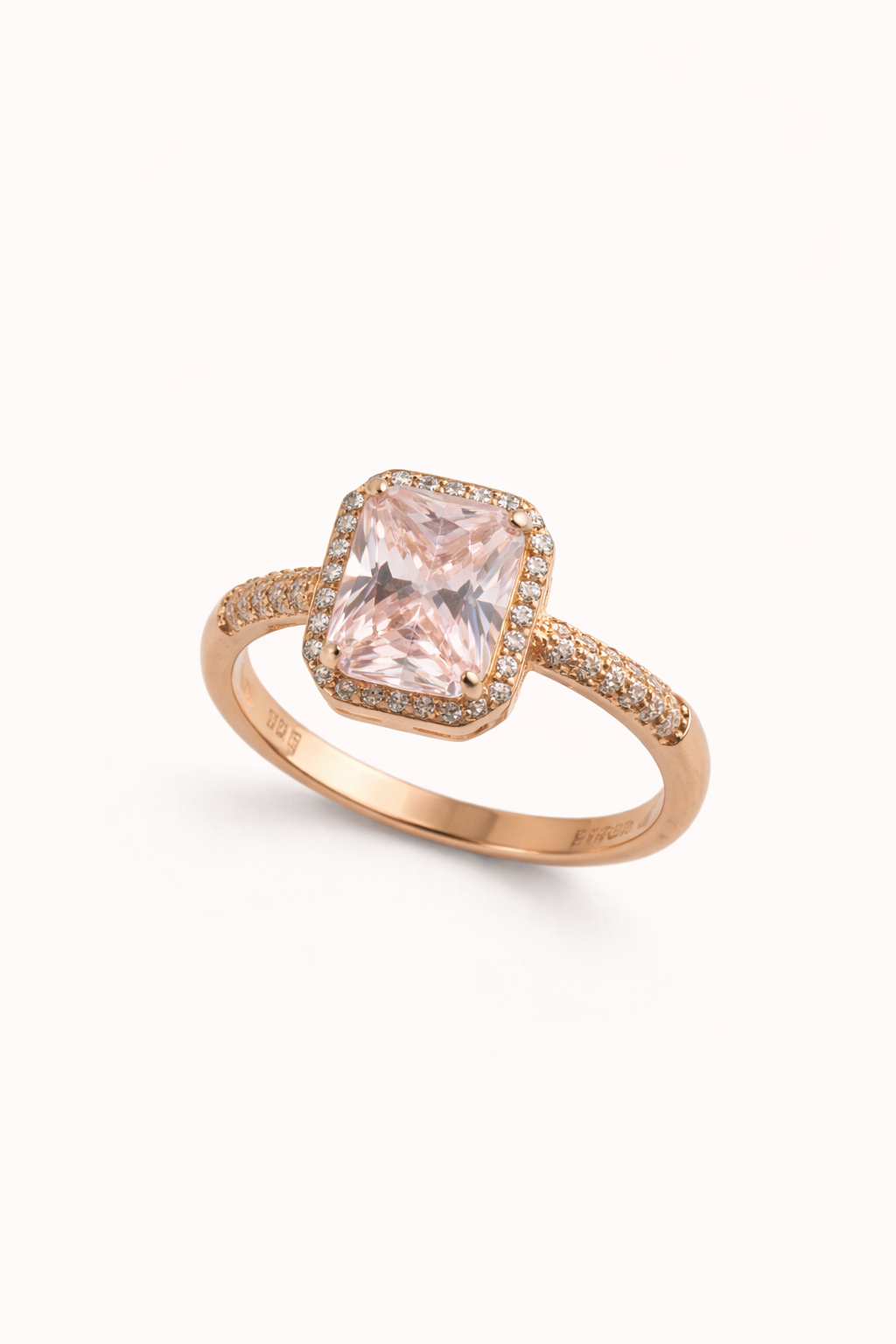 Blush Radiance Halo Ring