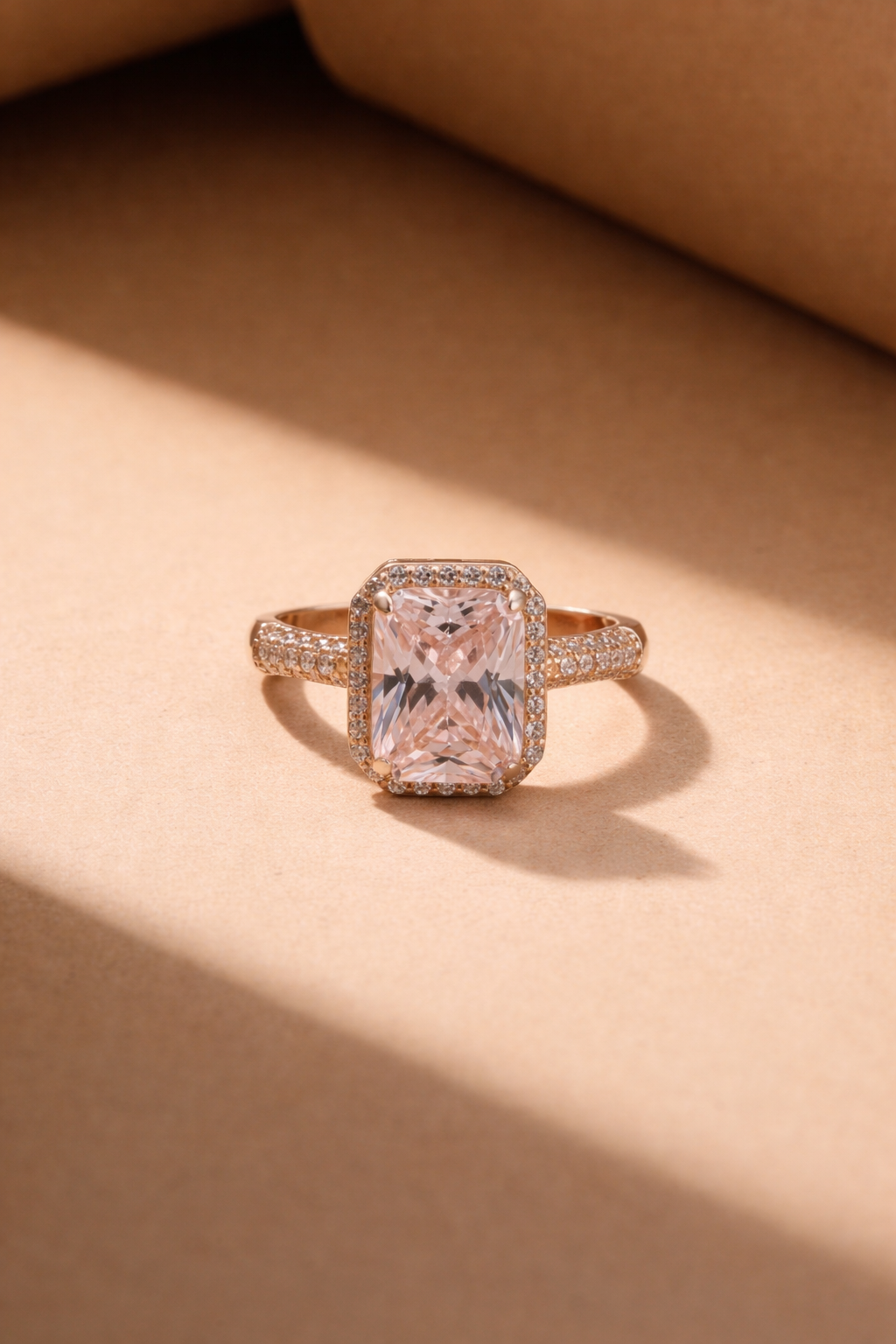 Blush Radiance Halo Ring