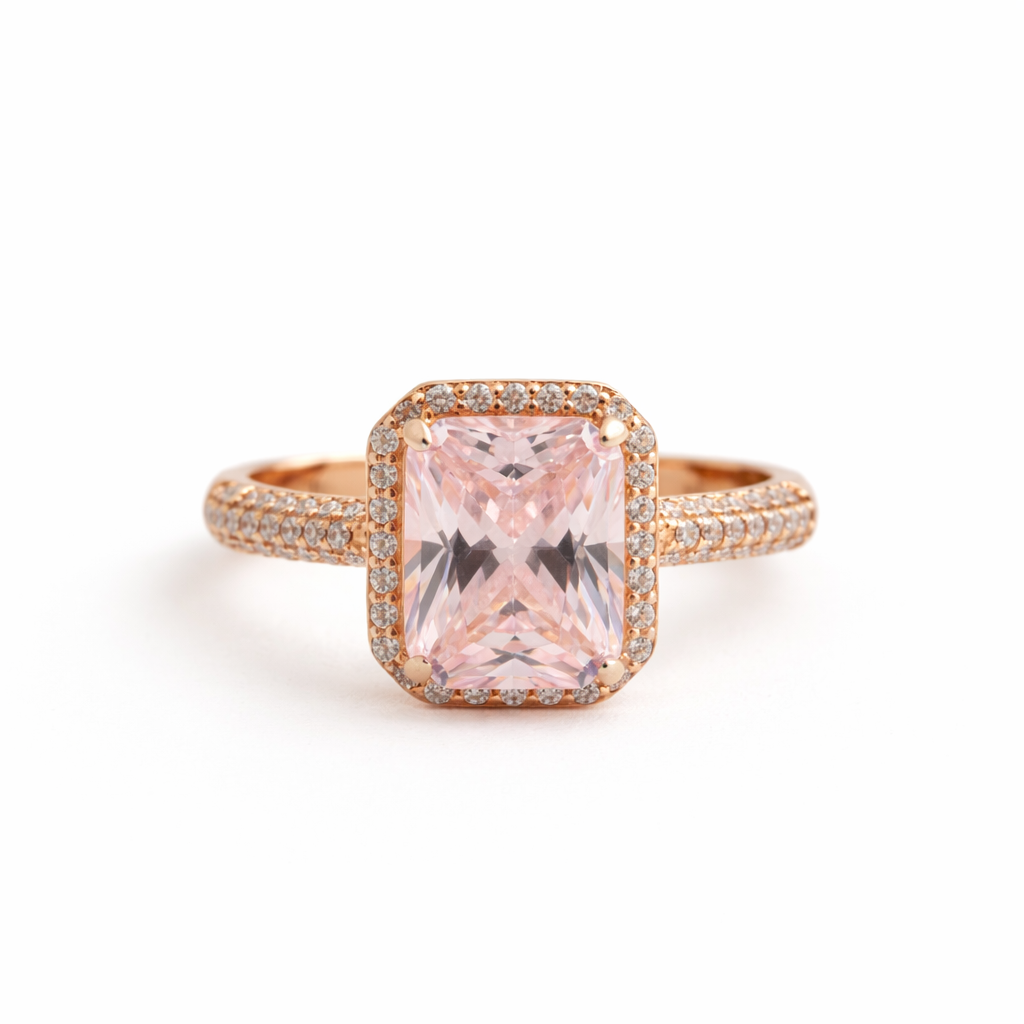Blush Radiance Halo Ring