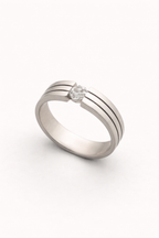 Dual Line Silver Band