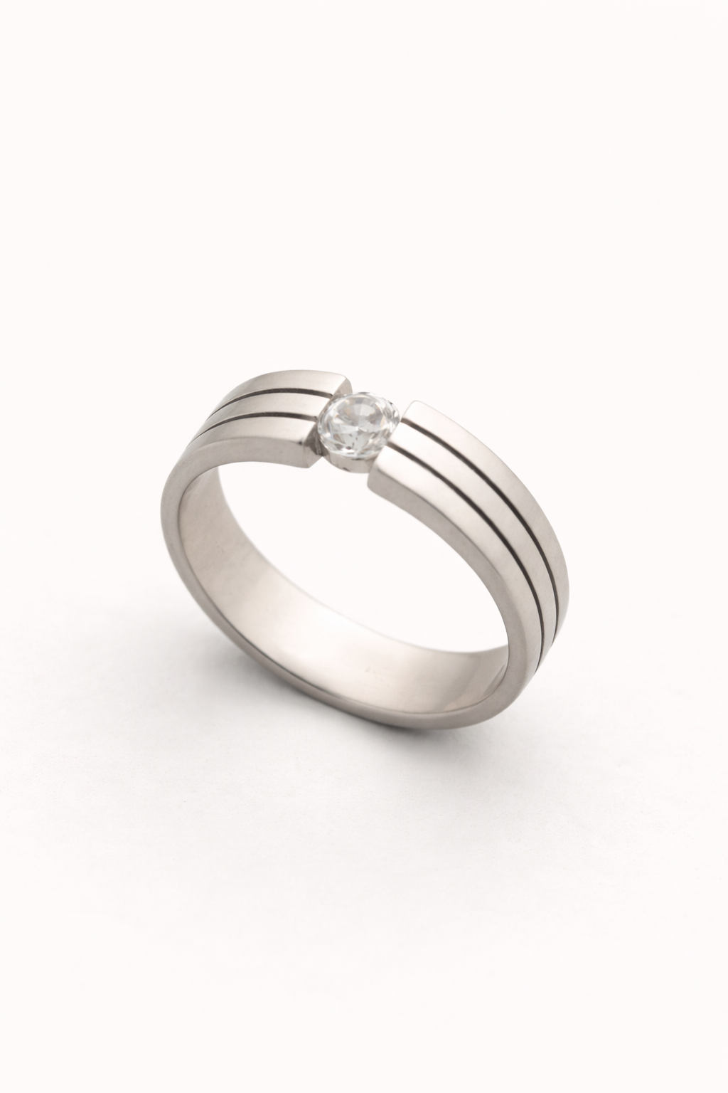 Dual Line Silver Band