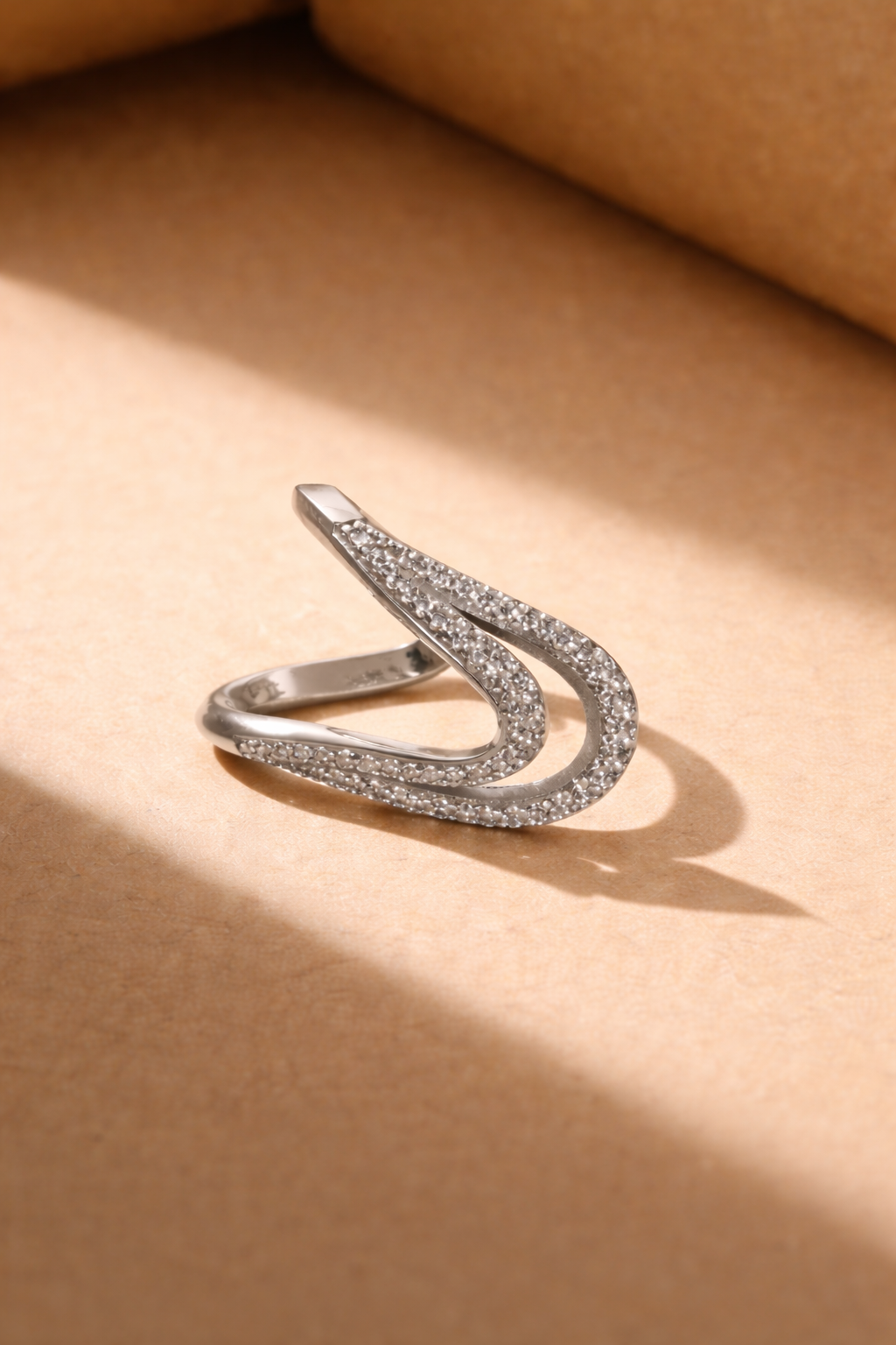 Wave Zircon Open Ring