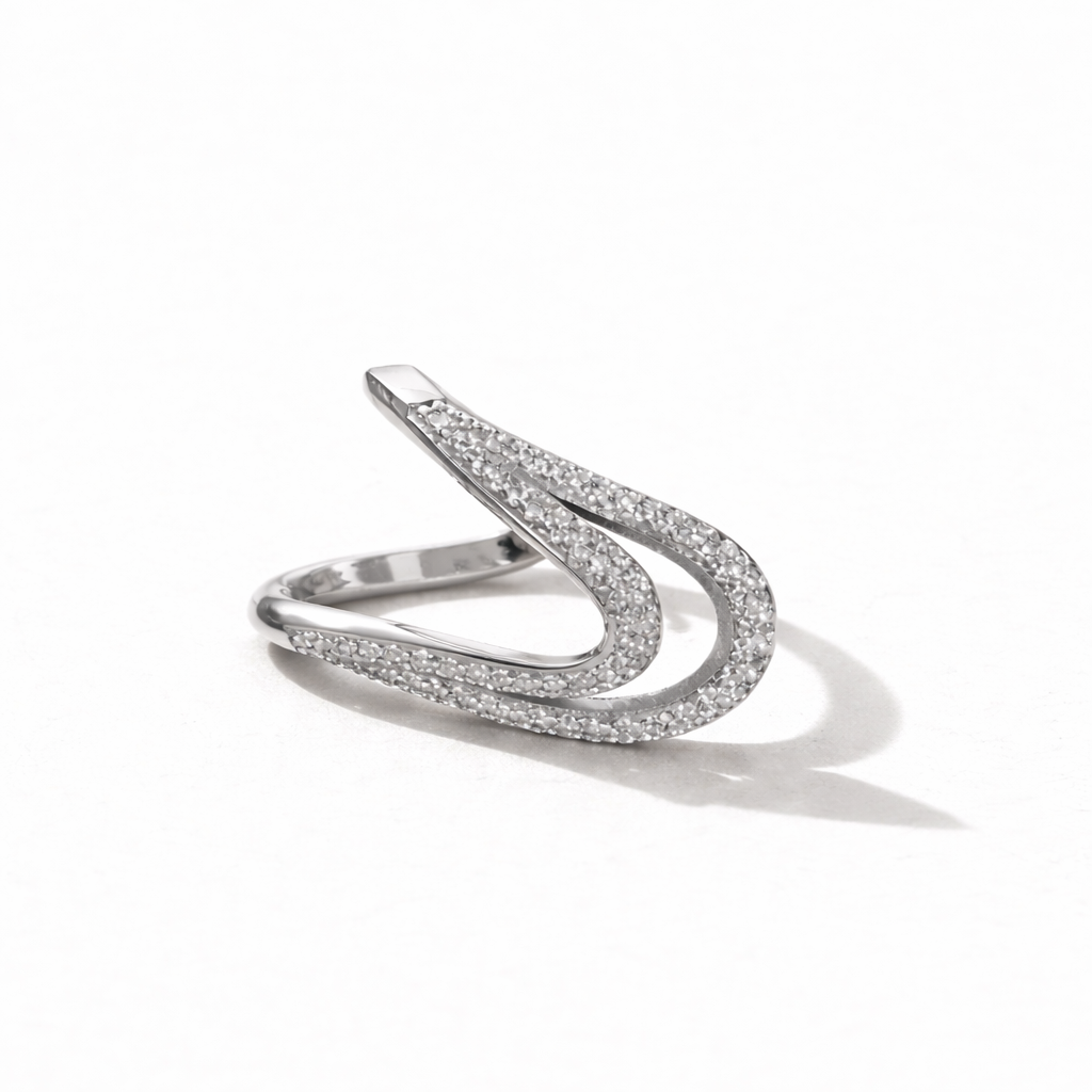 Wave Zircon Open Ring