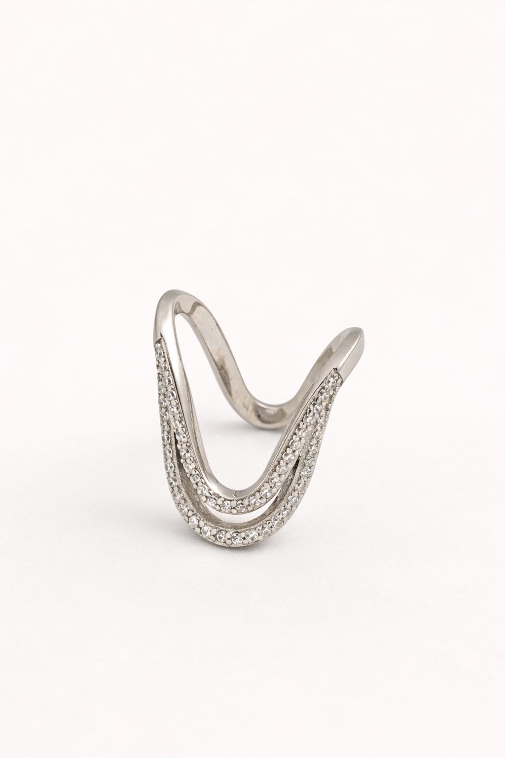 Wave Zircon Open Ring