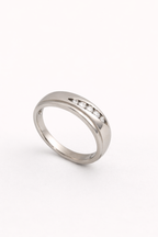 Sleek Channel Zircon Band