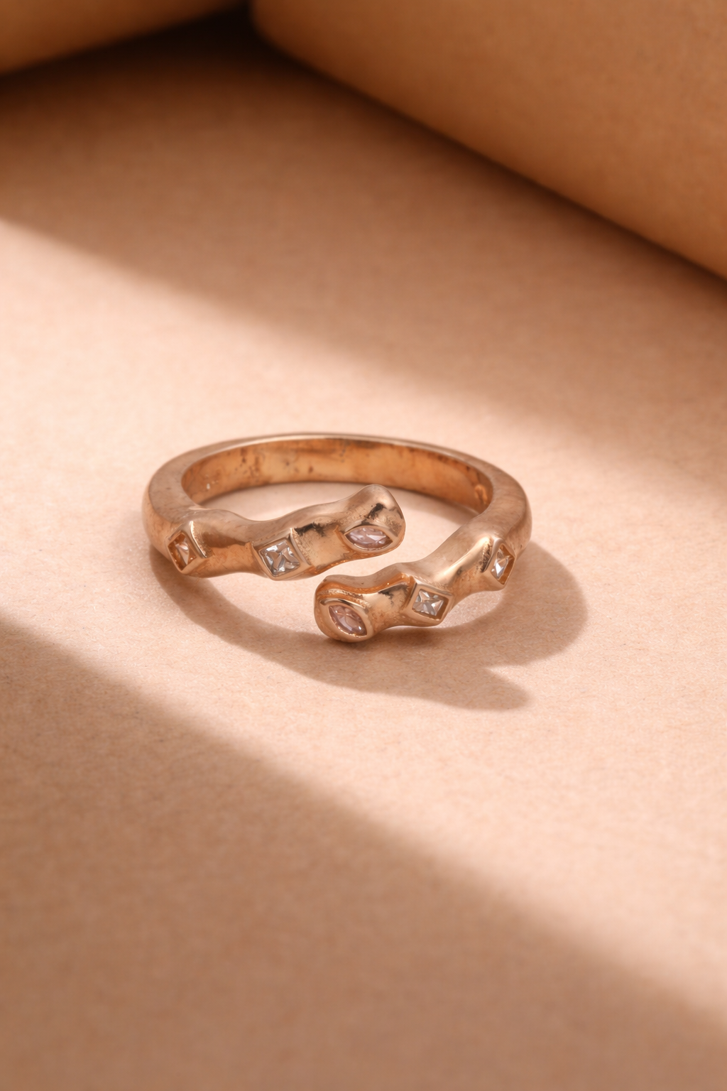 Textured Open Gold Ring