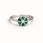 Emerald Bloom Cluster Ring