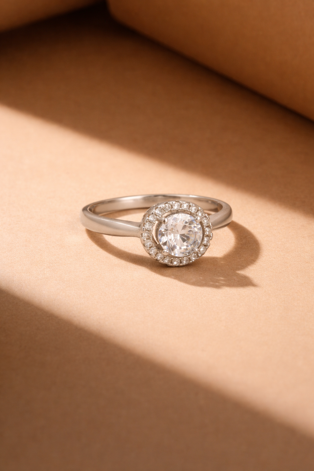 Classic Halo Solitaire Ring