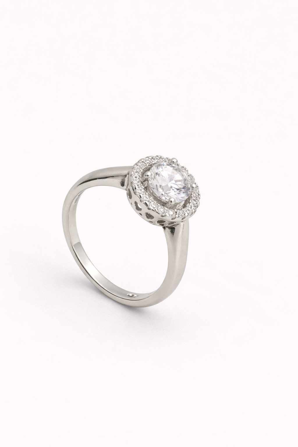 Classic Halo Solitaire Ring