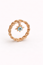 Evil Eye Charm Chain Ring