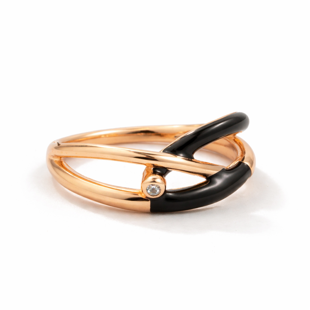 Noir Twist Dual Band Ring