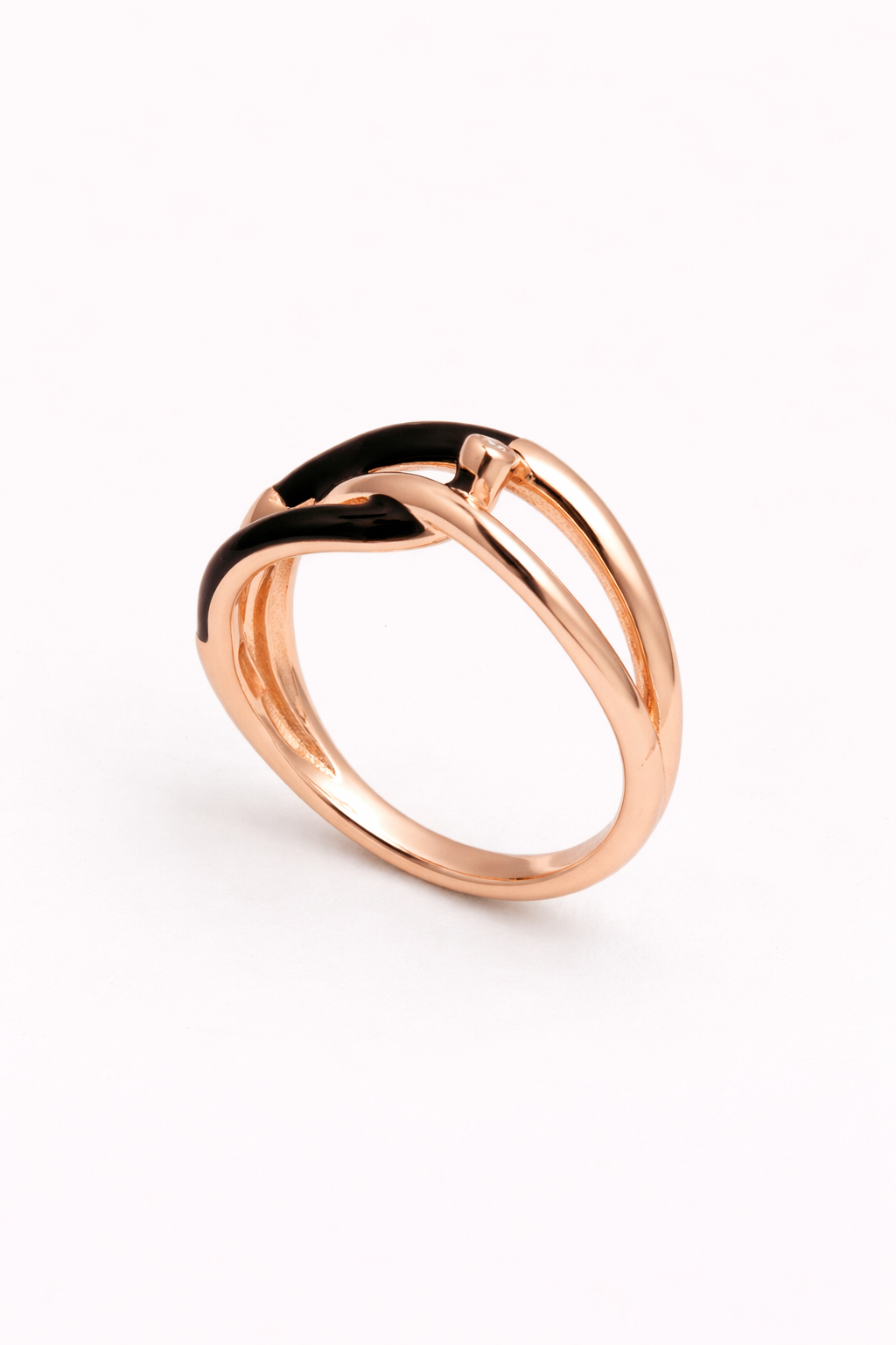Noir Twist Dual Band Ring