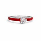 Crimson Heart Solitaire Ring