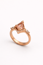 Blush Geometric Statement Ring