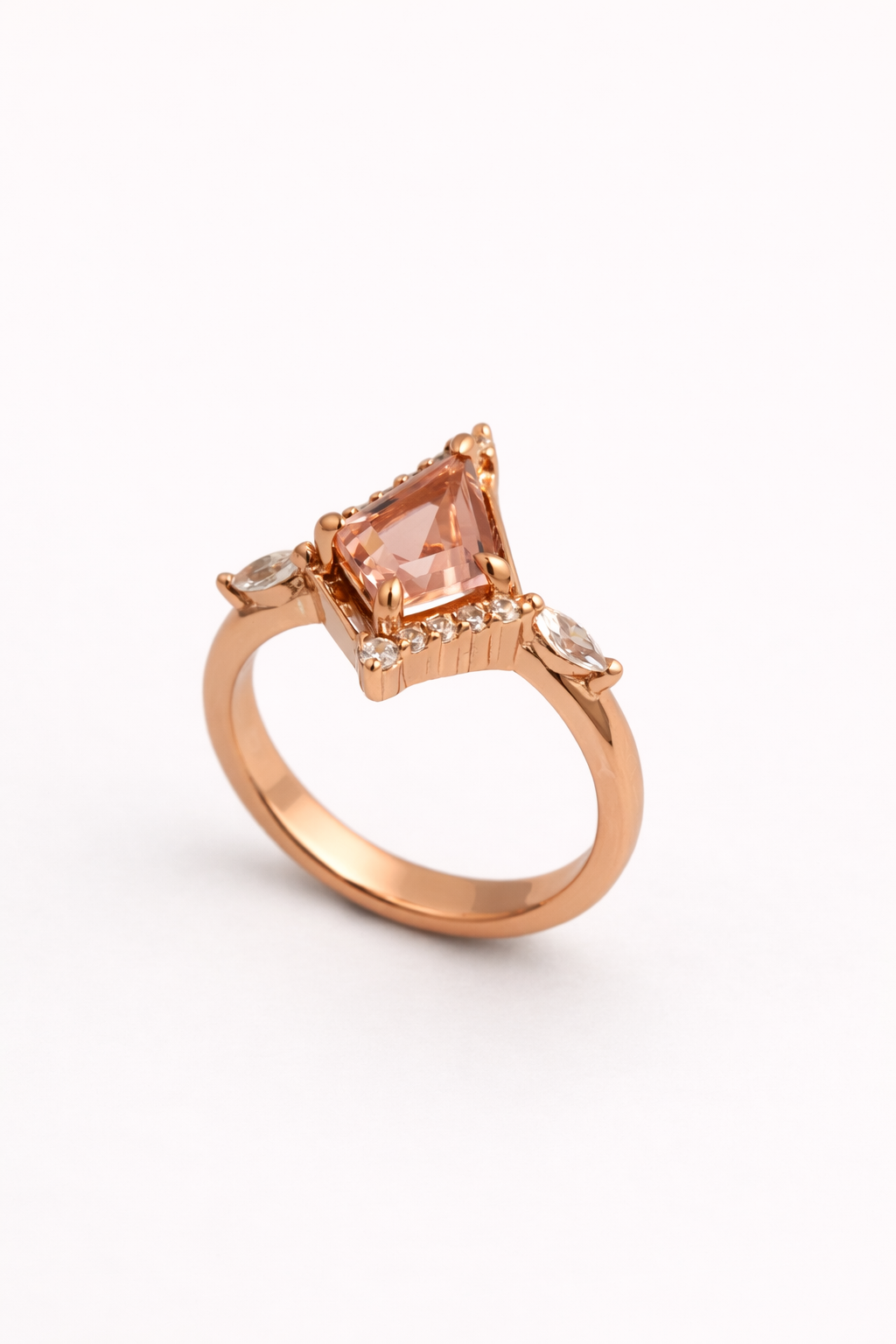 Blush Geometric Statement Ring