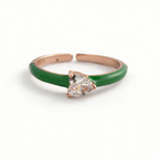 Emerald Enamel Heart Ring