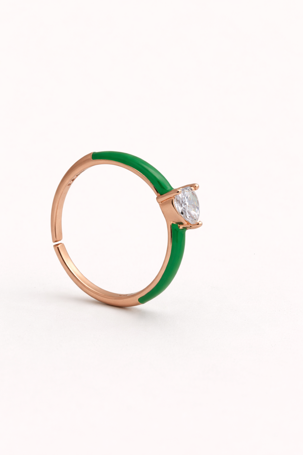 Emerald Enamel Heart Ring