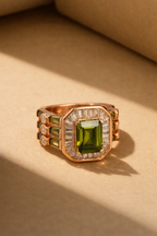 Emerald Halo Statement Ring